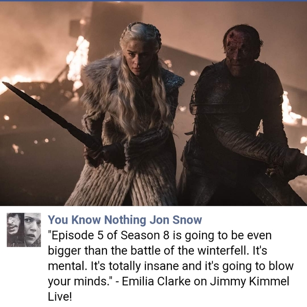 GAME OF THRONES SEASON 8. Possible spoilers