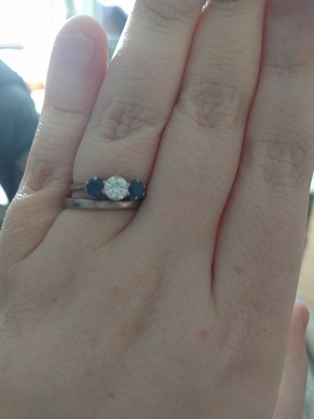 Coloured stone engagement ring