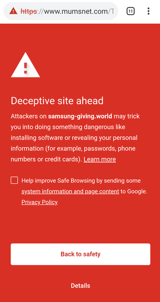 Can't leave page / go back: pages have click bait ads on them