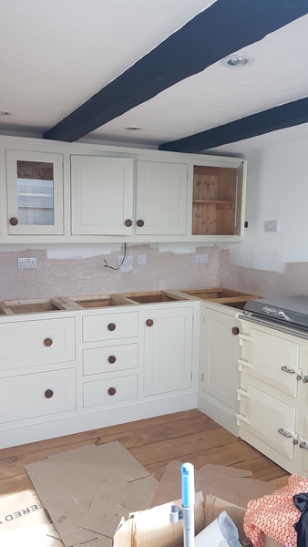Clay or pale grey for new kitchen cabinets?!