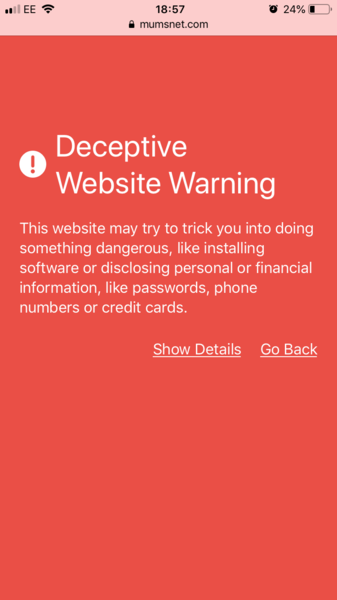 Red warning flashing up