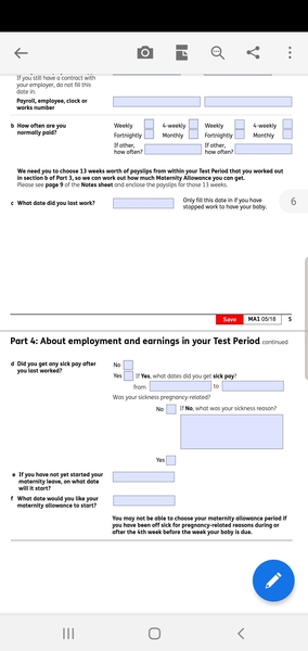 Maternity allowance start date