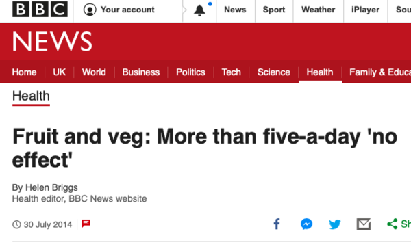 To think the current advice of eating 10 portions of fruit and veg a day is unrealistic?