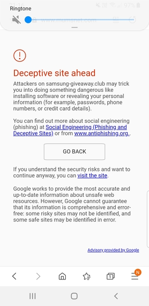 Red warning flashing up