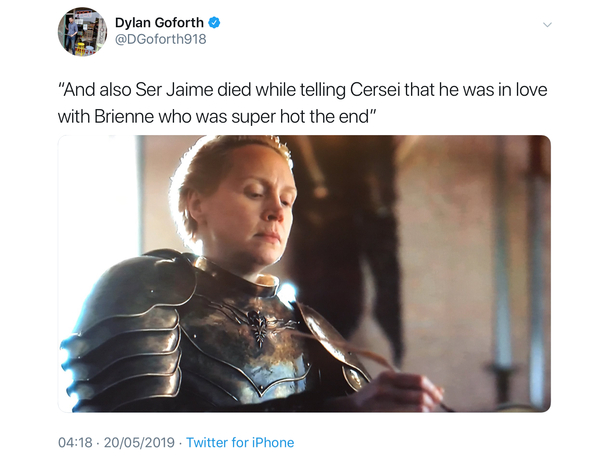 GAME OF THRONES: THE FINAL EPISODE. Monday 20th May. Spoilers after 2am.