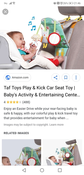 Car seat toy for next size up