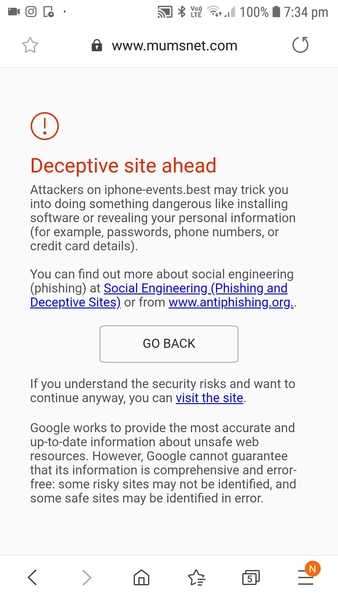 Red warning flashing up