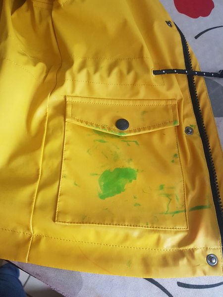 Help! How do I get this green stuff off this yellow mac?!