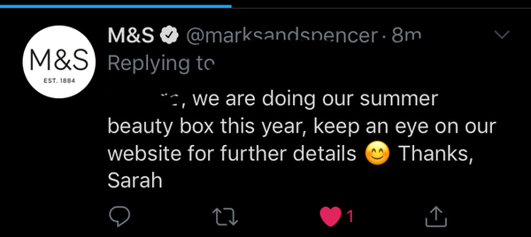 M & S Summer beauty box