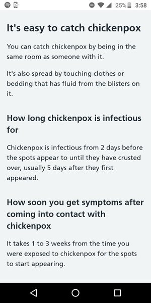 Possible chicken pox on holiday