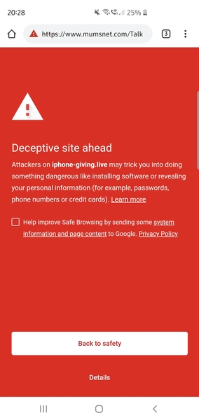 Red warning flashing up