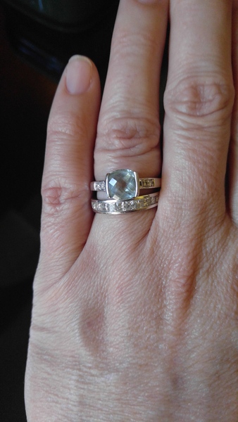 Coloured stone engagement ring