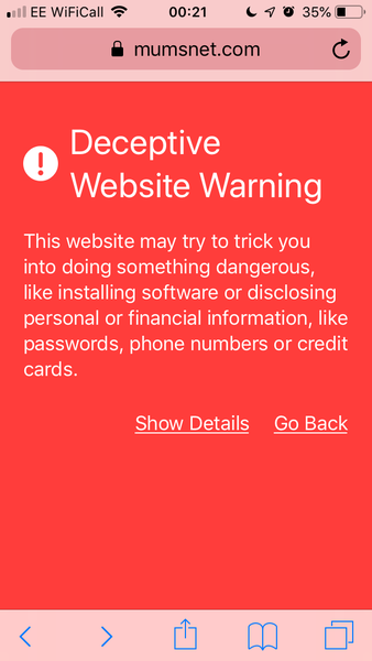 Red warning flashing up