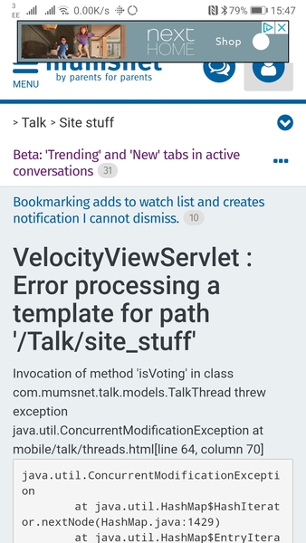 Bookmarking adds to watch list and creates notification I cannot dismiss.