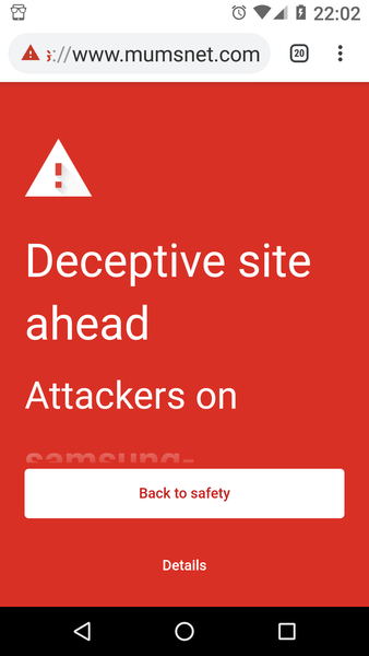 Red warning flashing up