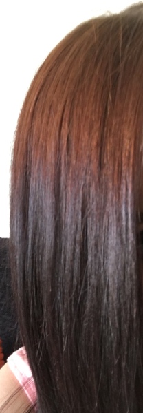 Brunette colour now has red roots! Pic attached