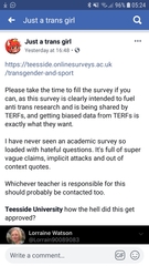 Teeside University survey on sex and gender in sport - hopelessly invalid in structure