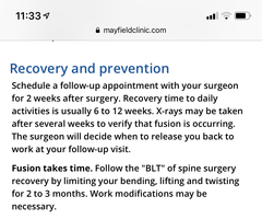 Experience of spinal fusion recovery? (ALIF)