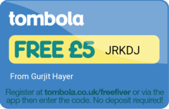 Tombola free £5 codes
