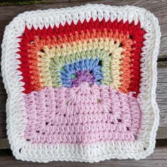 Woolly Hugs. A Blanket for SanJunipero and her son, in memory of her wife and his mum. Join us to make something very beautiful for them.  All help warmly received.
