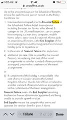 Travel insurance to cover airline going bust?