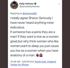 Transactivists tweeting violent threats to Sharron Davies for opposing the cotton ceiling