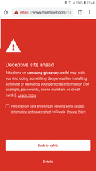 Red warning flashing up