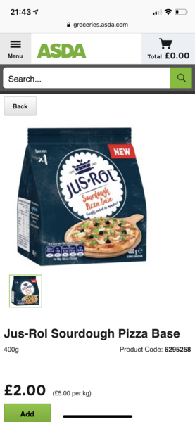 Edible/reasonable/best readymade pizza base or dough?
