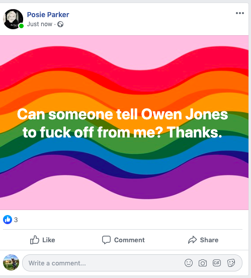 Owen Jones sounds off about ‘self described’ feminists