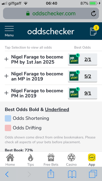 We won’t get Farage as PM, will we?!