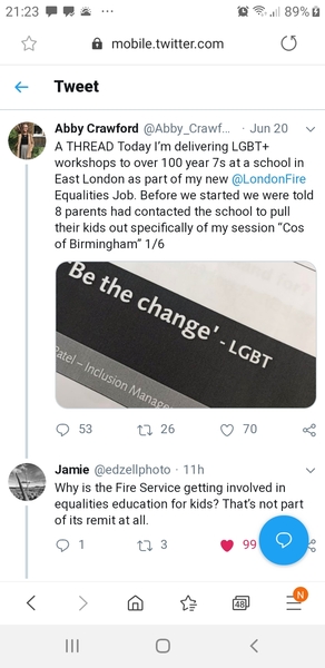 London FIRE BRIGADE giving gender identity lessons in schools..