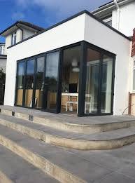 wood burning stove in single storey extension