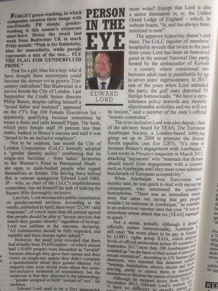 Private Eye article on Edward Lord and CofL consultation