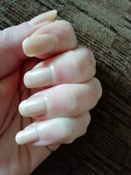 Beige nail varnish
