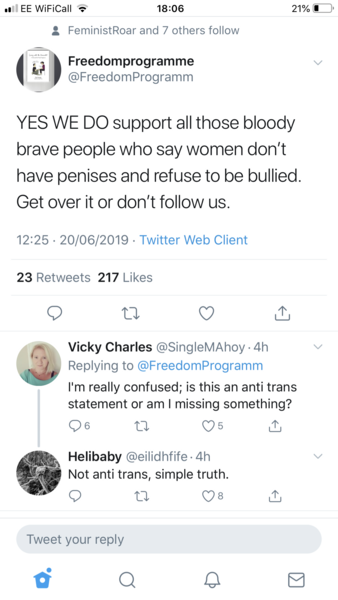 The Freedom Programme: “Women don’t have penises”