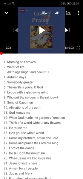 To have bought a copy of 'come and praise'...