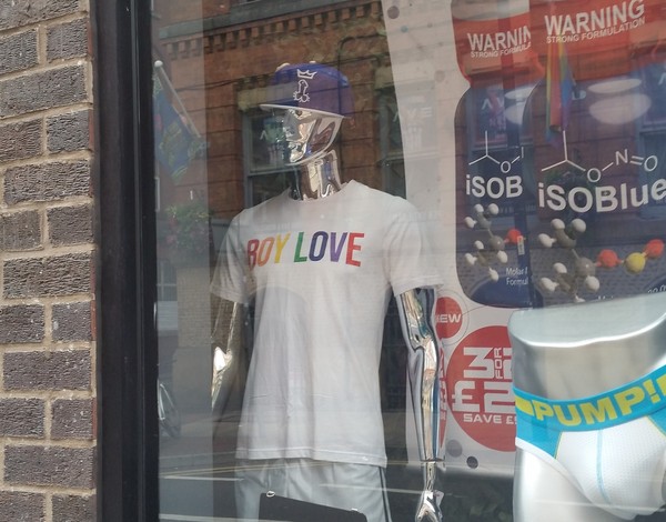 Pro-paedo t-shirts on sale in Manchester