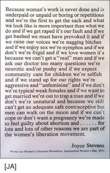 Male view on modern feminism