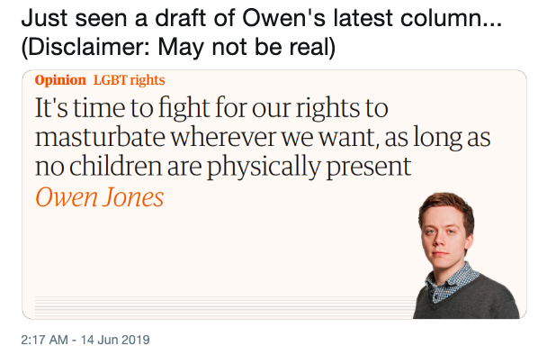 Owen Jones Twitter feed