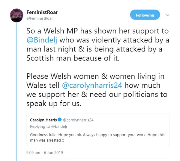 Julie Bindel physically attacked after meeting