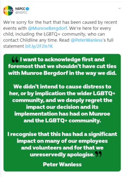 Munroe - Childline 's first LGBT+ campaigner.