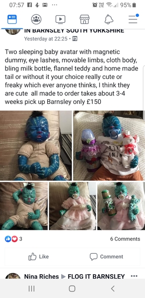 Anyone want a baby avatar? £150. Bargain for FB tat I think.