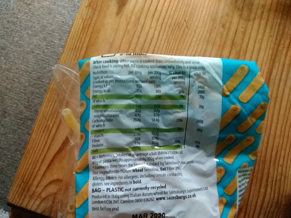 Weighing pasta?