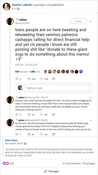 The sheer entitlement of the TRA movement...