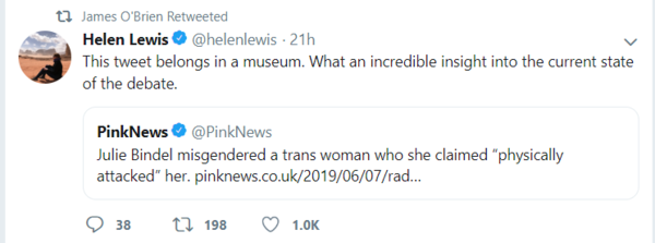 James O’Brien - ‘I categorically wouldn’t fancy a woman with a penis' **title edited by MNHQ**