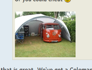 Coleman Event Shelter to go over VW van............