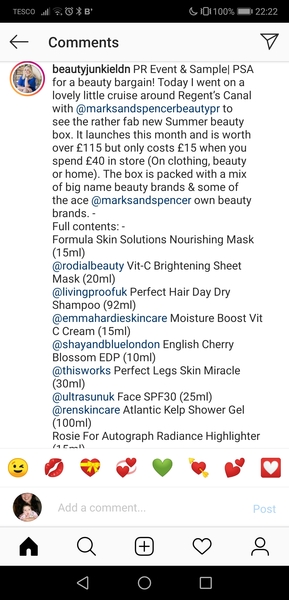 M & S Summer beauty box