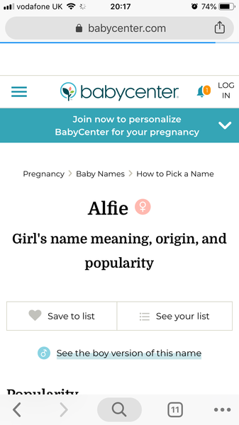 To use the name Alfie for a girl?