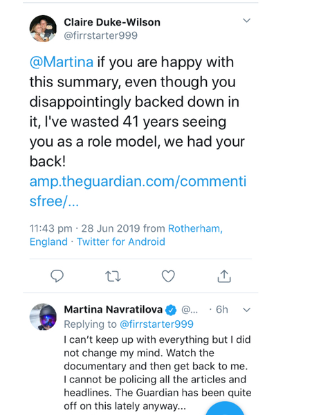 Martina Navratilova to front BBC1 transgender athletes doc