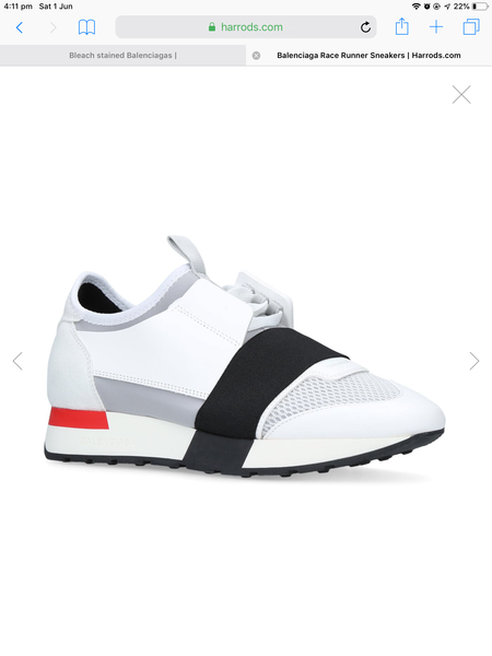 Bleach stained Balenciagas